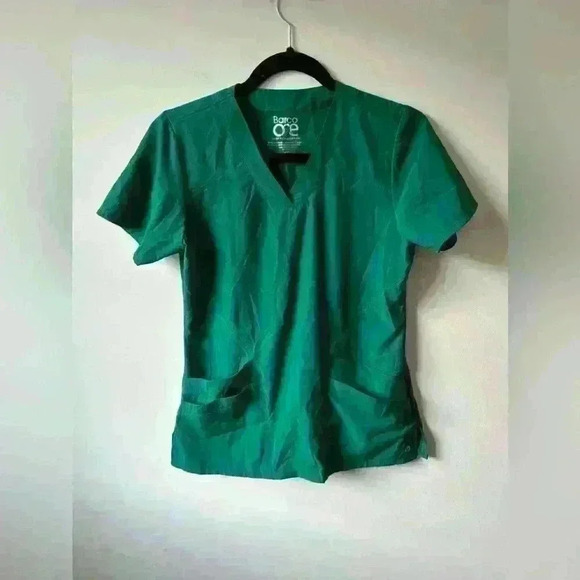 Barco One Scrub Set - 5 Pocket Top XS and Jogger Pants S  EUC Hunter Green - Picture 1 of 16